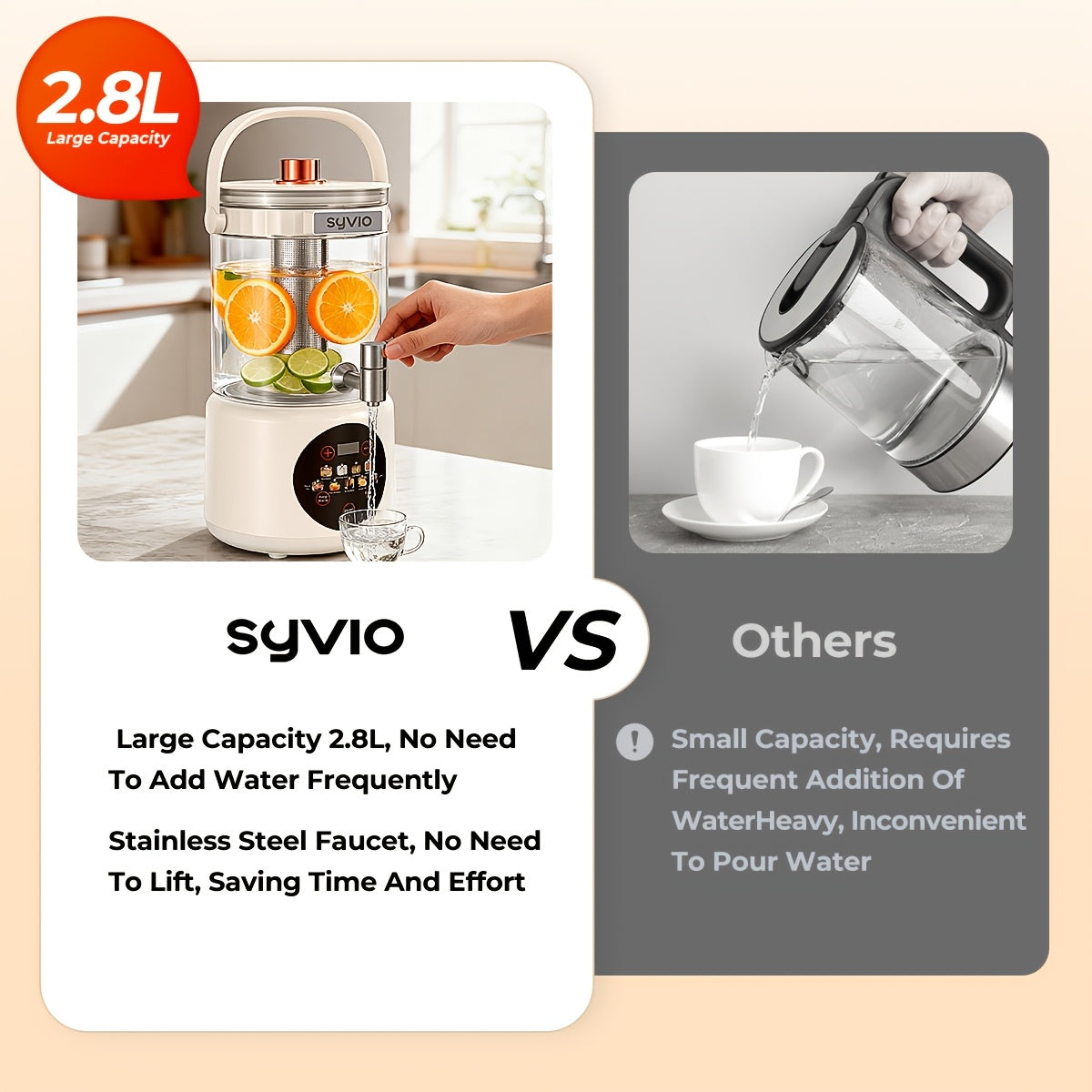 Health Drink Tea Set And Kettle, Can Be Cold Or Hot, Thermostatic Kettle With Faucet, 94.68 oz