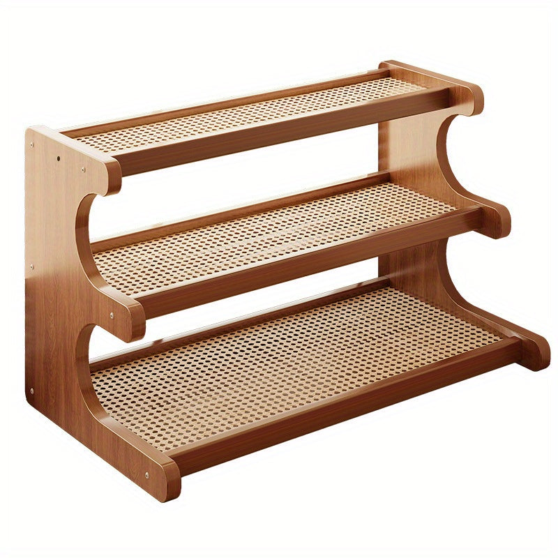 3-layer Bamboo Storage Rack, Desktop Storage Rack, Desk Storage Rack,  Space Storage Rack, Minimalist Shelf for Home Office, Space Saving, Household Flowerpot Rack, Suitable for Home Kitchen, Office Supplies And Home Office(easy to Assemble).