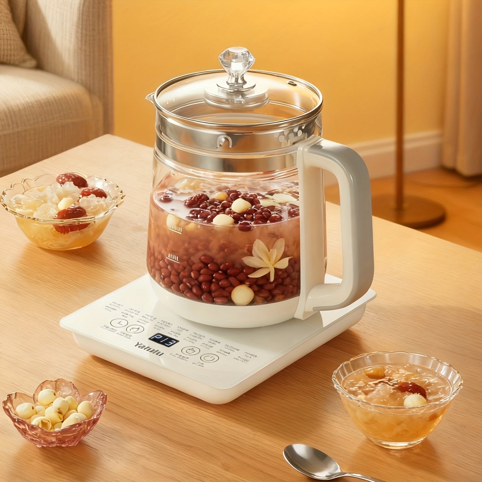 1.8L\u002F60.87oz Yalulu Electric Kettle, Health Kettle, Thickened Glass Kettle, 18 Functions, Removable Filter, Multifunctional Kettle, 110-130V, US Plug