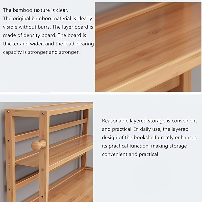 1pc 3-Tier Minimalist Desktop Bookshelf | Home Dorm Desk\u002F Office Workstation\u002F Bay Window Simple Storage Rack Narrow Space-Saving Shelf Suitable for Bedroom, Study Room, Office