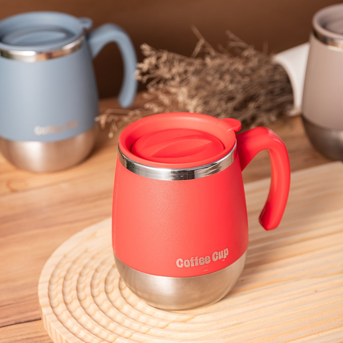 1pc 16.91oz Double-Layer Stainless Steel Coffee Cup with Lid | Non-Slip, Shatterproof, Suitable for Family Outdoor Camping, Birthday, Holiday, Thanksgiving, Christmas Gifts