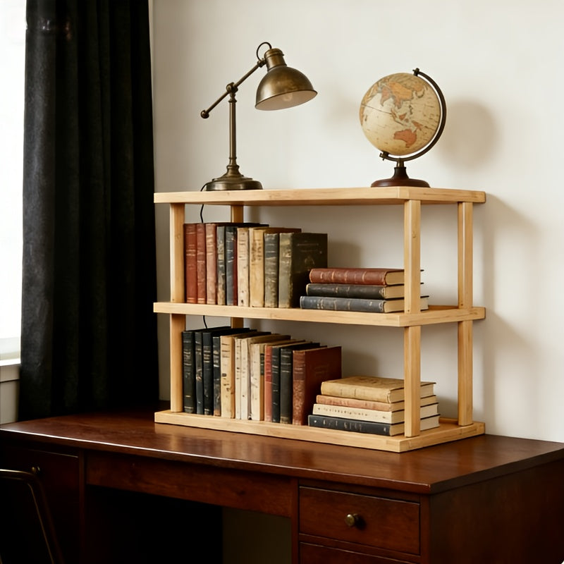 MEHOOM 3-Tier Bamboo Kitchen Countertop Shelf Organizer | Desktop Storage Rack, Bookshelf, Spice Rack, Coffee Bar Accessories, Wooden Display Rack for Home and Office, Suitable for Living Room, Bedroom, Kitchen, Study, Dining Room, Storage Organizer