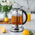 Electric Tea Kettle, Borosilicate Glass & Stainless Steel, 9 Temperature Control Presets, 2 Hours Keep Warm, 1200W, 1.7 Liter, with Removable Infuser, Chilling Water Machine