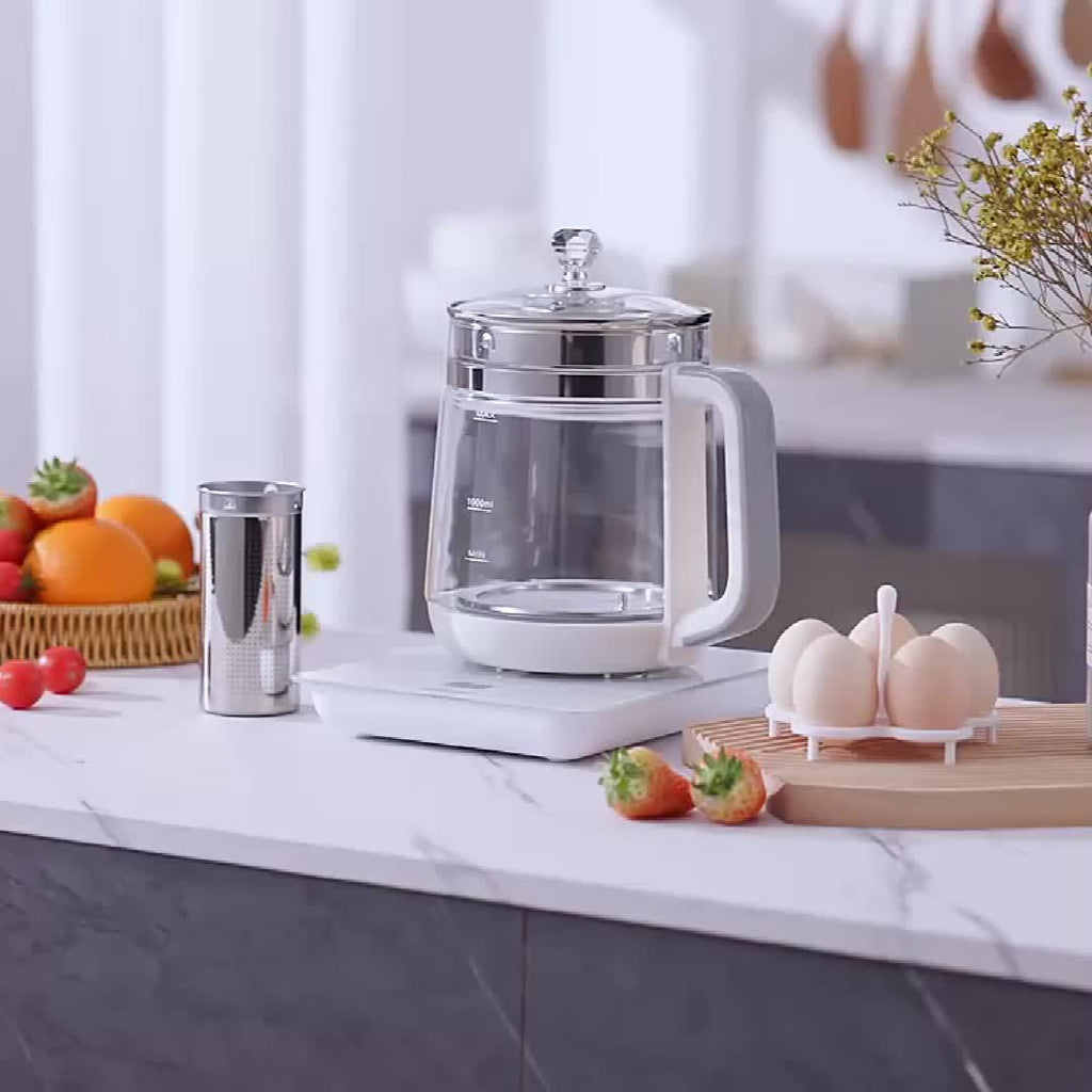 1.8L\u002F60.87oz Yalulu Electric Kettle, Health Kettle, Thickened Glass Kettle, 18 Functions, Removable Filter, Multifunctional Kettle, 110-130V, US Plug