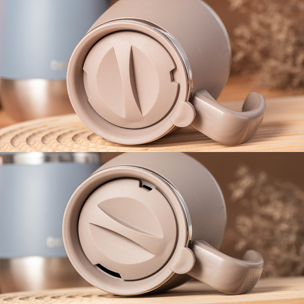 1pc 16.91oz Double-Layer Stainless Steel Coffee Cup with Lid | Non-Slip, Shatterproof, Suitable for Family Outdoor Camping, Birthday, Holiday, Thanksgiving, Christmas Gifts