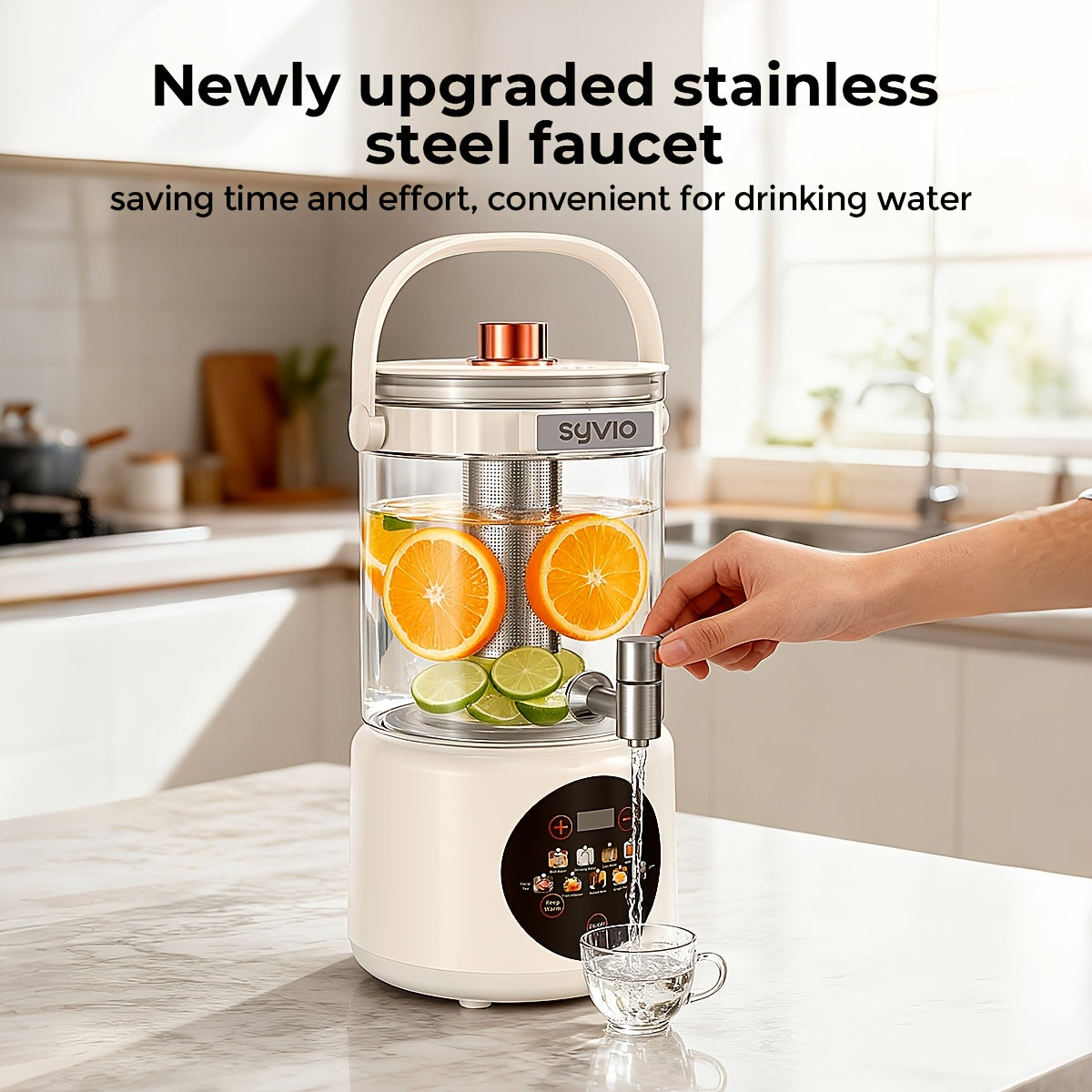 Health Drink Tea Set And Kettle, Can Be Cold Or Hot, Thermostatic Kettle With Faucet, 94.68 oz